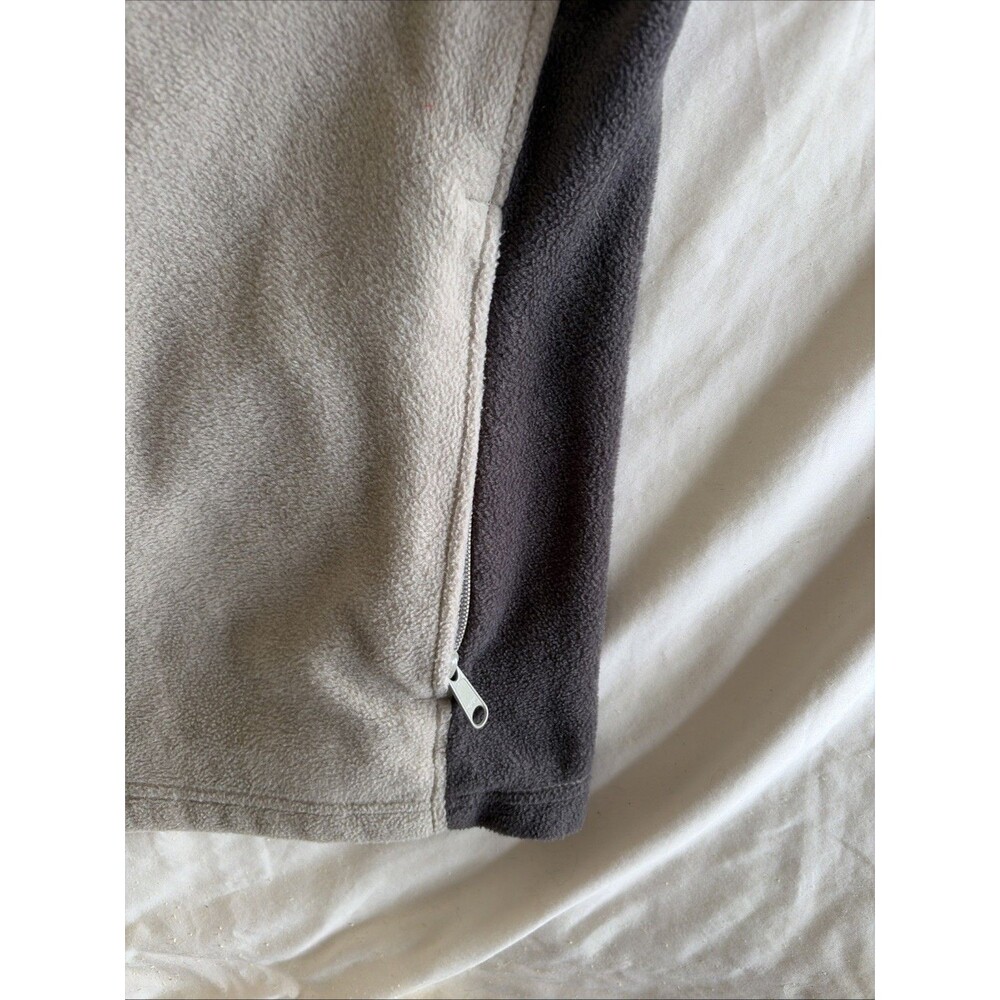 Columbia Vest Men's Large Two Tone Tan Gray Outdoor Fleece Sleeveless Zip - Picture 5 of 12